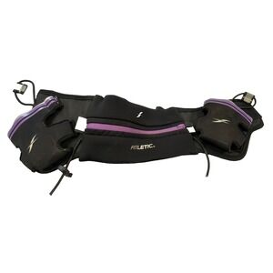 Fitletic Hydration Running Belt Holder for 2 8oz Quick Flow Water Bottles Black